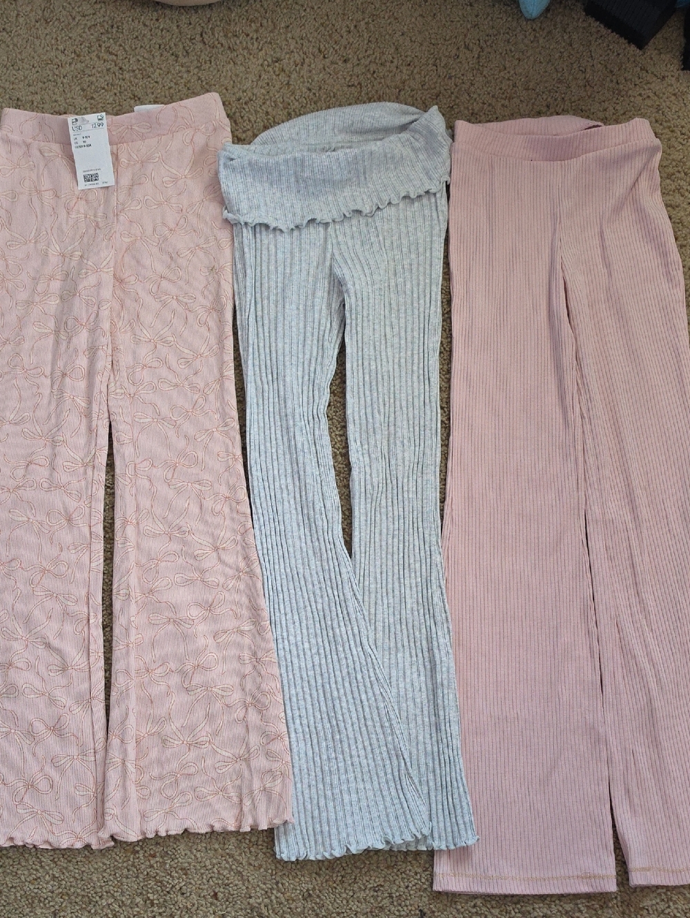H&M Pink Ribbed Flare Leggings